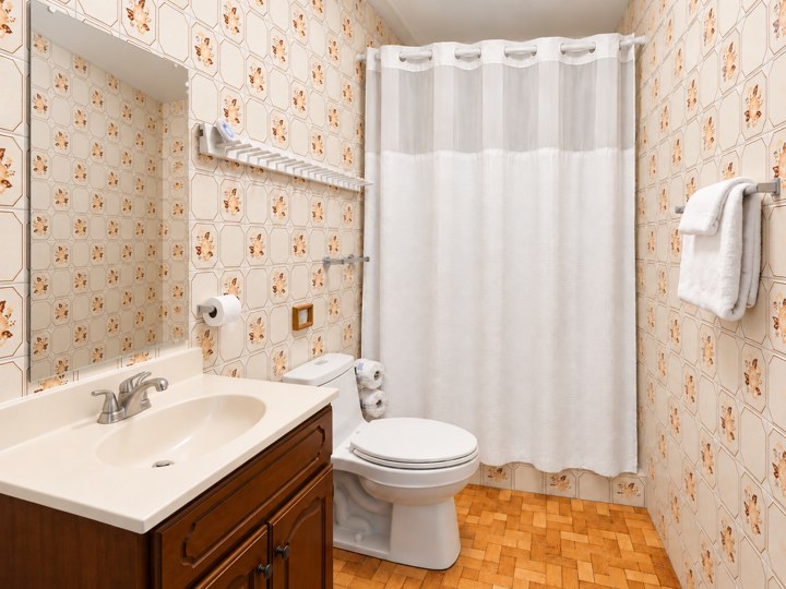 Upstairs bathroom with shower
